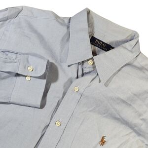 Ralph Lauren The Iconic Oxford Shirt Cotton Dress Shirt Blue Mens 16 1/2 34-35